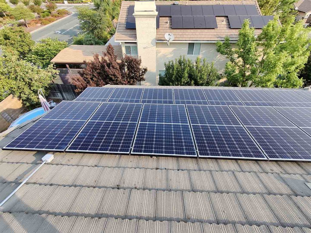 Solar panels on a Sacramento home
